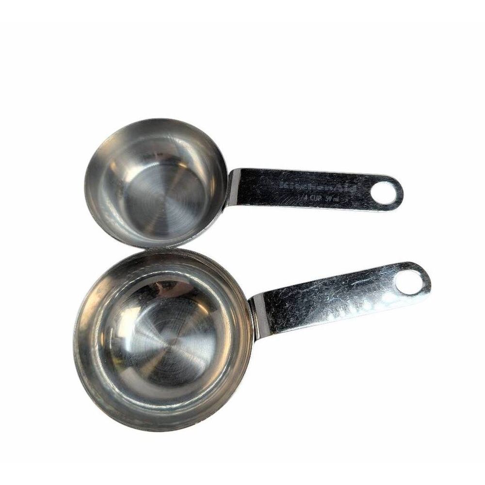 KitchenAid stainless steel measuring cups set of two 1/4  & 1/3 cups